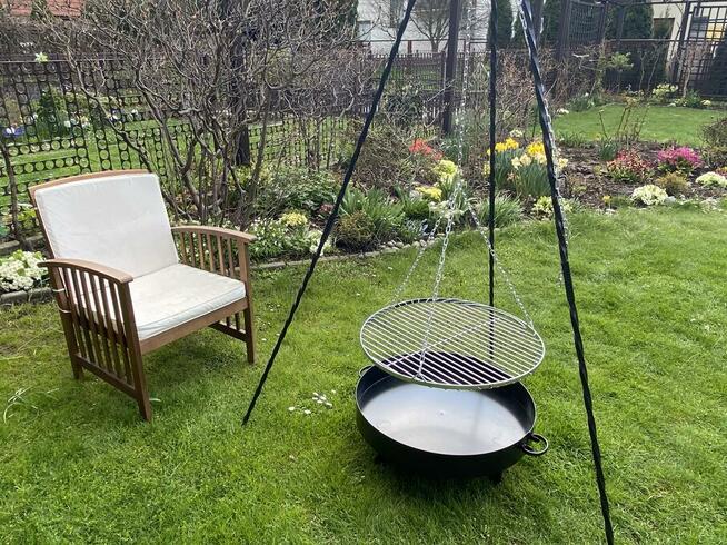 Grill gril Ogrodowy Wiszący Trójnóg | Palenisko | Ruszt 60cm