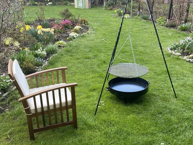 Grill gril Ogrodowy Wiszący Trójnóg | Palenisko | Ruszt 60cm