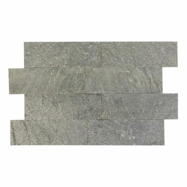 Płytki Kwarcyt Silver Grey naturalny 10x30x0,8-1,3