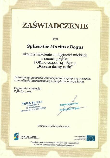 Niepełnosprawny z j. angielskim szuka pracy w ochronie