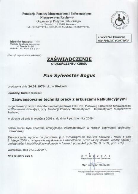 Niepełnosprawny z j. angielskim szuka pracy w ochronie