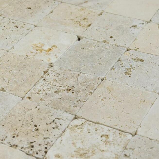 Kostki Trawertyn Classic bębnowany 10x10x1 cm