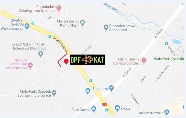 Koszalin DPF TIR Czyszczenie, Regeneracja: DPF , KAT maps