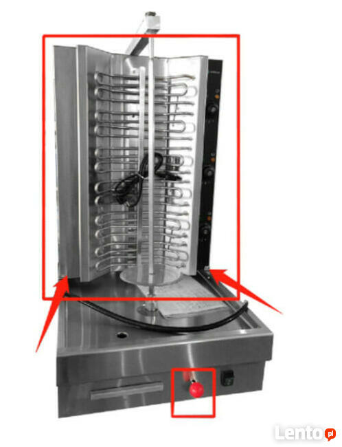 Mocny Opiekacz do mięsa elektryczny KEBAB GYROS 3 STREFY