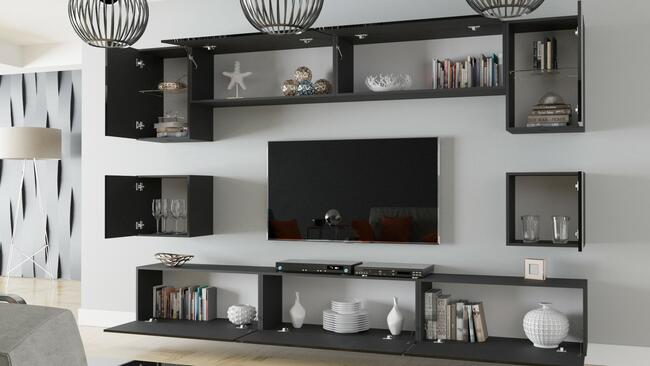 Zestaw salon meblościanka NOWARA N1 połysk Meble