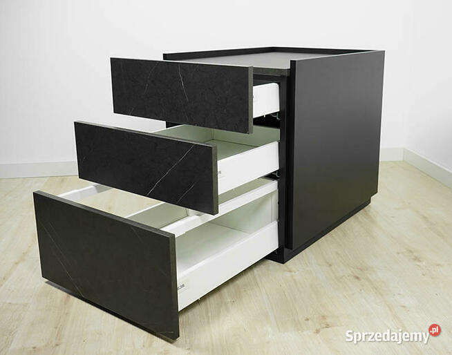 Kontenerek Saturn Czarny Kamień 3 szuflady MebleKreator