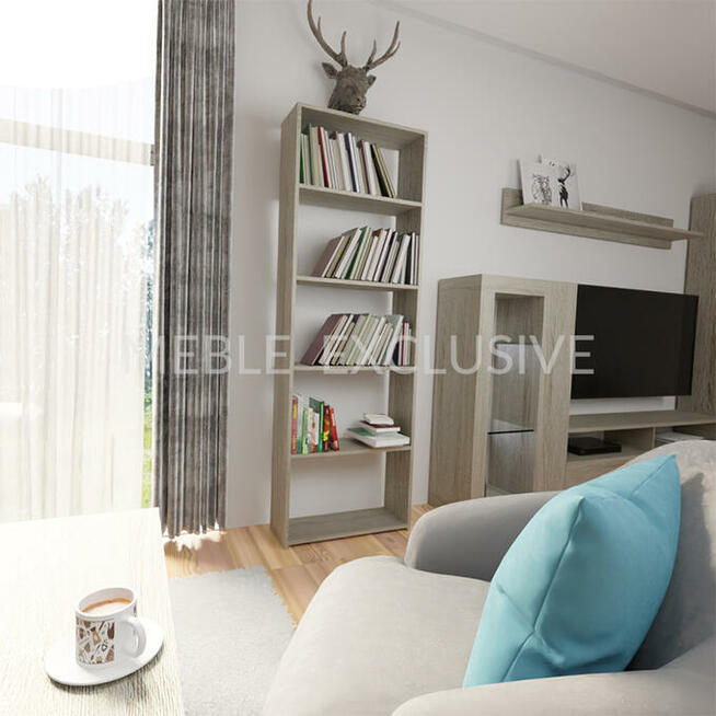 Regał 60 Książki Segregatory SONOMA/BIAŁA/WENGE Płyta 18mm