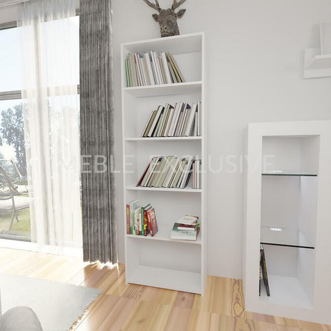 Regał 60 Książki Segregatory SONOMA/BIAŁA/WENGE Płyta 18mm