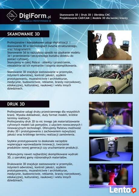 Druk 3D | Skanowanie 3D | Frezowanie CNC | Cięcie CNC |