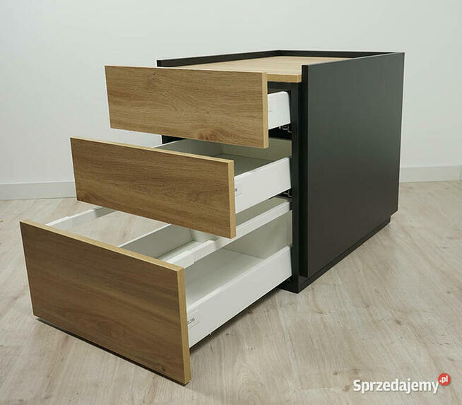 Kontenerek Saturn Czarny 3 szuflady MebleKreator