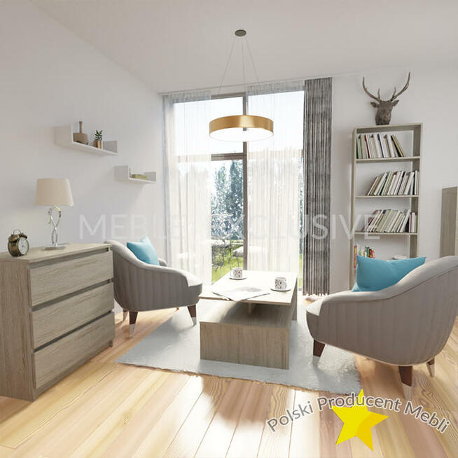 Regał 60 Książki Segregatory SONOMA/BIAŁA/WENGE Płyta 18mm