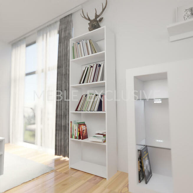 Regał 60 Książki Segregatory SONOMA/BIAŁA/WENGE Płyta 18mm