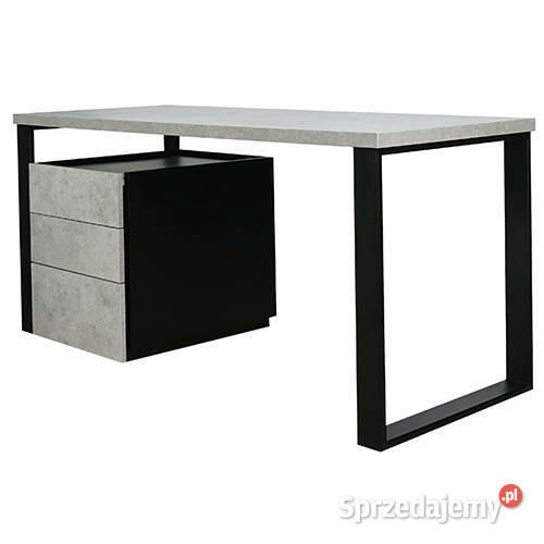 Biurko z kontenerkiem Beton jasnoszary 140 MebleKreator