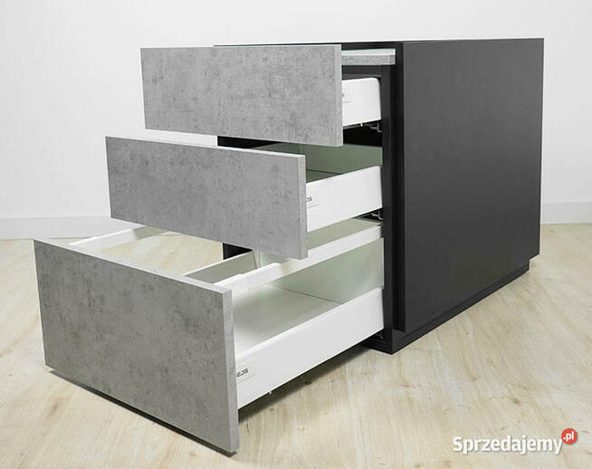 Biurko z kontenerkiem Beton jasnoszary 140 MebleKreator