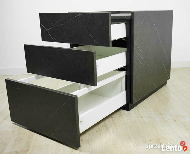 Biurko z kontenerkiem Wytrawny Szary Kamień 160 MebleKreator