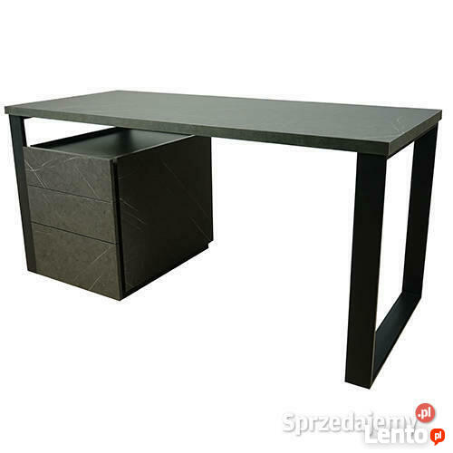 Biurko z kontenerkiem Wytrawny Szary Kamień 160 MebleKreator