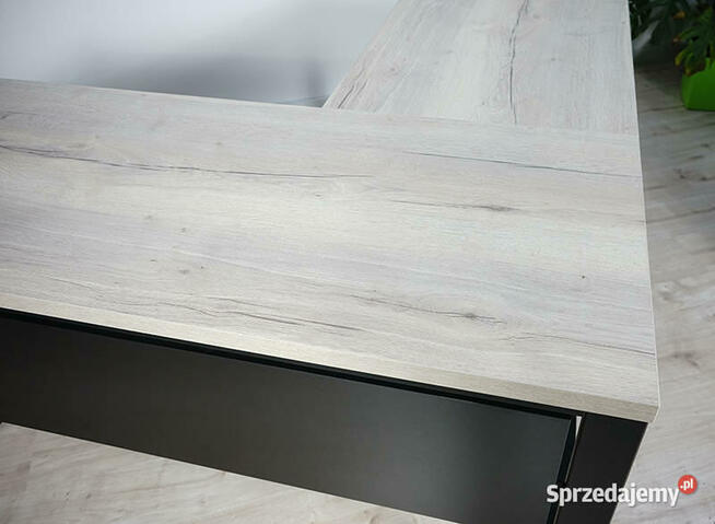 Biurko narożne lewe loft blenda Halifax biały 160