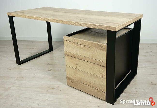 Biurko z kontenerkiem Halifax Naturalny 140 MebleKreator