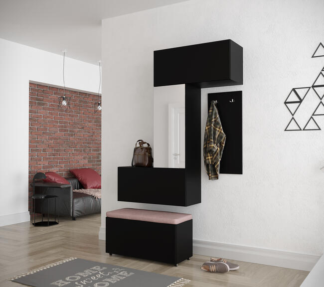Garderoba Z Pufą Wieszakami Lustrem Smart GF71 MAT