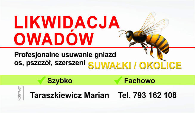 Likwidacja, usuwanie gniazd os, pszczół i szerszeni