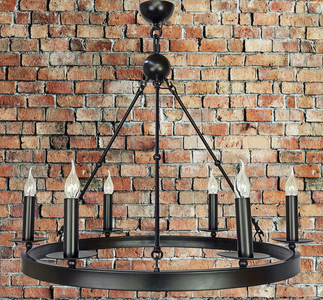 Metalowy żyrandol CASTLE 70cm Czarny