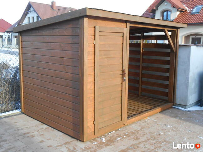 Drewutnia ze schowkiem 1,5 m na 3 m