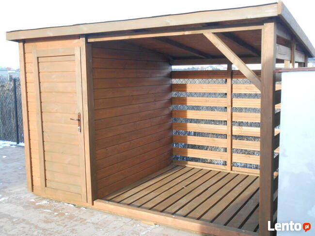 Drewutnia ze schowkiem 1,5 m na 3 m