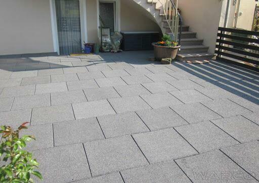 Granitowe Płytki Szare 60x60x3 Płomieniowane Podjazd Taras