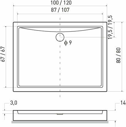Brodzik prysznicowy Victor 120x80 cm