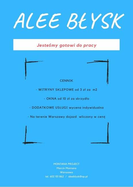 MYCIE OKIEN I WITRYN SKLEPOWYCH