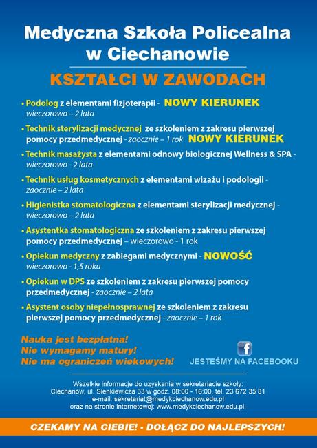 Medyczna Szkołą Policealna w Ciechanowie !