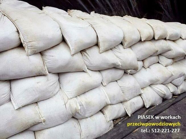 Piasek w workach przeciwpowodziowych, worki z piaskiem W-wa