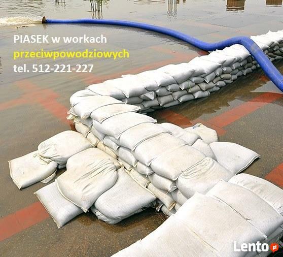 Piasek w workach przeciwpowodziowych, worki z piaskiem W-wa