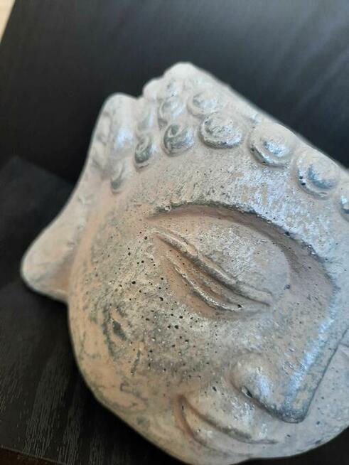 Budda doniczka pojemnik głowa ZEN srebrna osłonka twarz