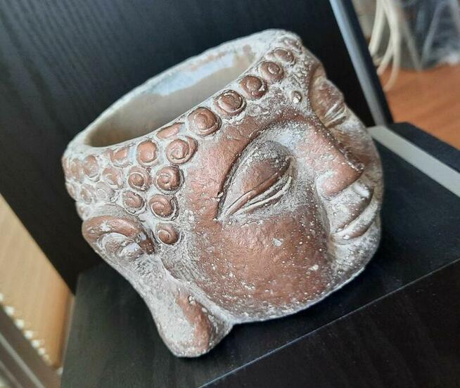 Budda doniczka miedziany pojemnik głowa ZEN osłonka