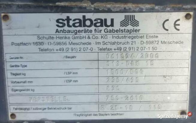 Chwytak do Pianki Ścisk do wózka widłowego