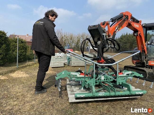 Chwytak do kostki brukowej, układarka Hunklinger