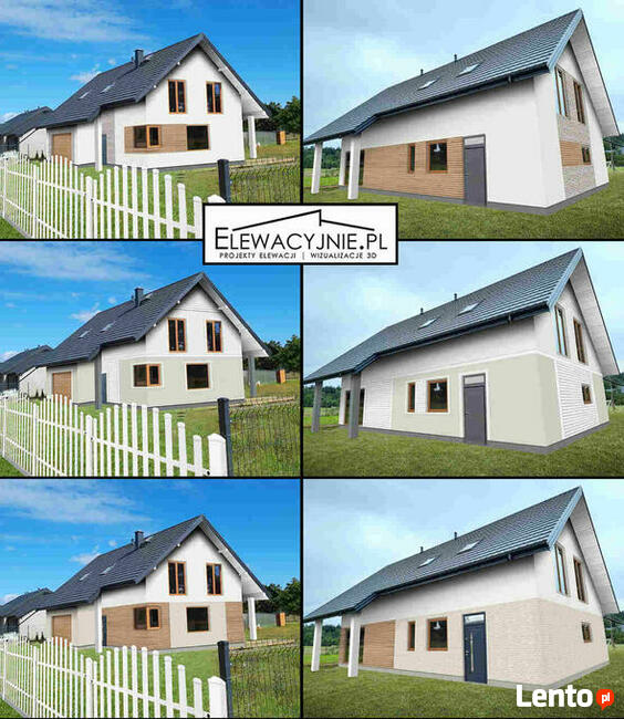 Projekt elewacji, wizualizacje 2D/3D, projekty elewacja domu