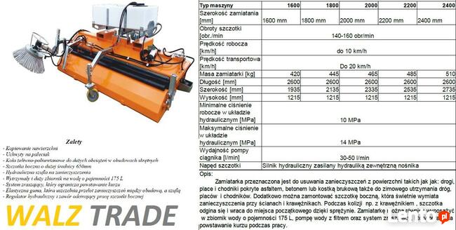 Zamiatarka do koparko-ładowarki, ładowarki, mini ładowarki