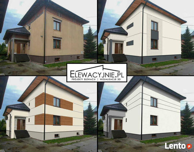 Projekt elewacji, wizualizacje 2D/3D, projekty elewacja domu