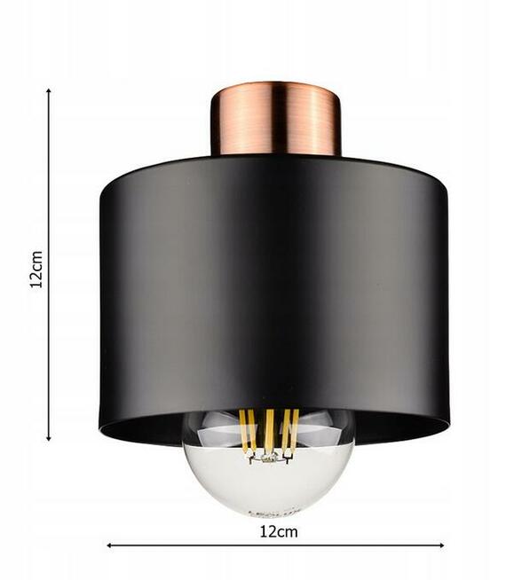 LAMPA WISZĄCA SUFITOWA RETRO Edison Czarna miedziana