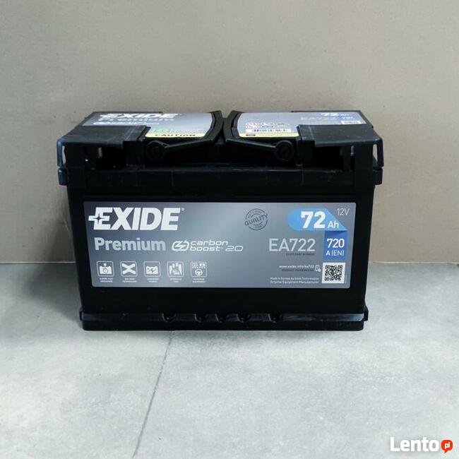 535x239x597 Akumulator Exide Premium 72Ah 720A PRAWY PLUS