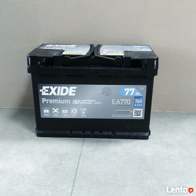 535x239x597 Akumulator Exide Premium 77Ah 760A PRAWY PLUS