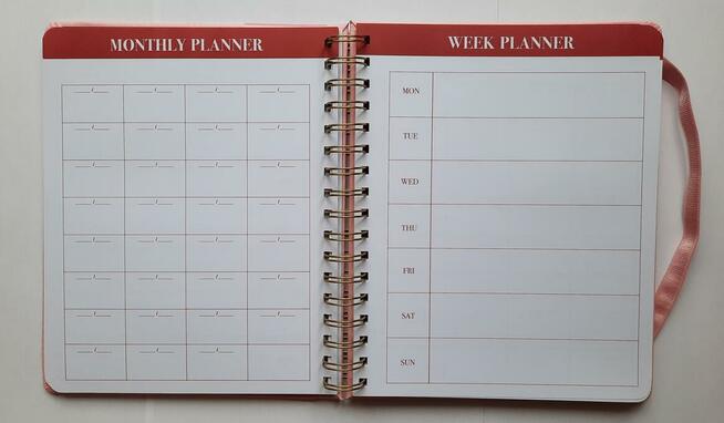 Różowy pikowany organizer osobisty pink planner