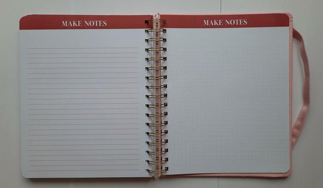 Różowy pikowany organizer osobisty pink planner