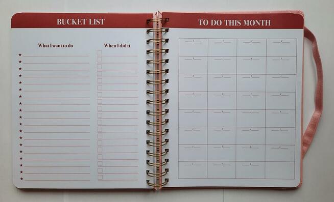 Różowy pikowany organizer osobisty pink planner