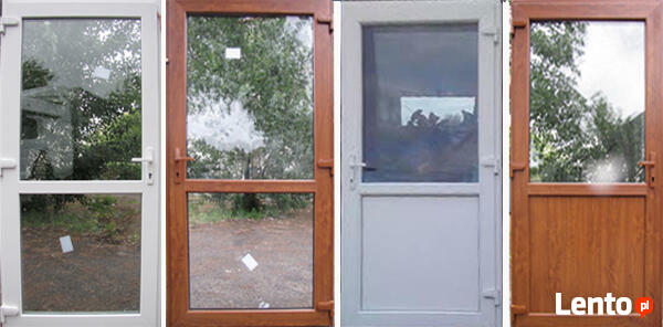 Drzwi białe 90x210 szyba panel sklepowe biurowe cieple