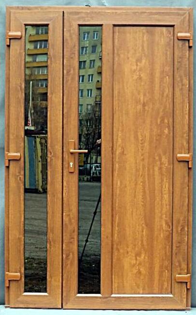 Nowe drzwi PVC 130x210 złoty dąb wkładka do zamka GRATIS