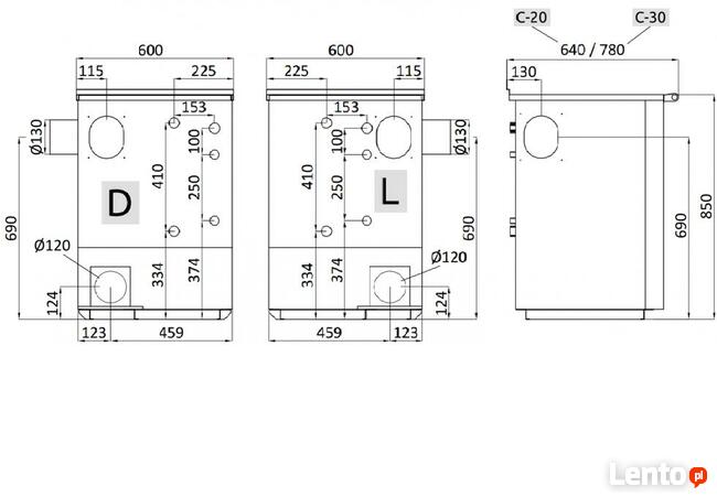 Senko C-20 kuchnia c.o. na drewno, inox