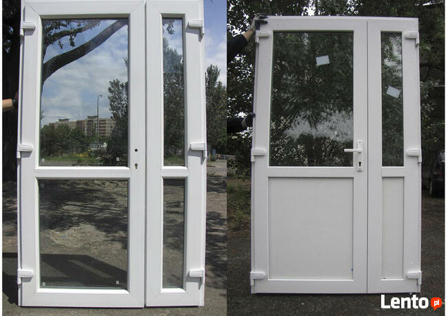 Drzwi PCV szyba panel 160x210 lewe prawe kłamka gratis